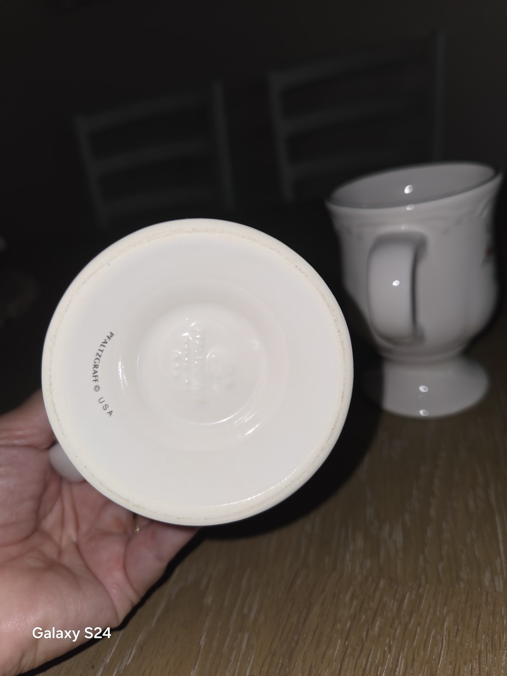 Holiday Berry Pedestal Mug  Pfaltzgraff Winterberry Lot Of 2 - Picture 3 of 3